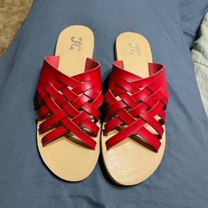 Red sandals from JC Penney
